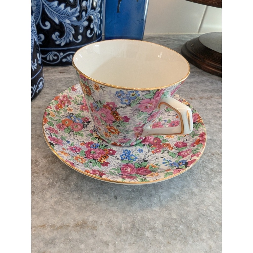 Vintage Lord Nelson‎ Marina Pattern Chintz Cup & Saucer Made in England